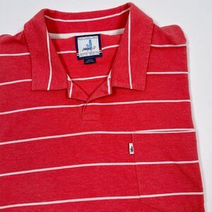 Johnnie‎ O Polo Shirt Mens Size Large Pink Striped Preppy Golf Tennis Cotton